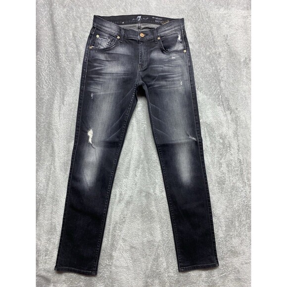 7 For All Mankind The Relaxed Skinny Women's Distressed Jeans Sz 26 - Picture 2 of 9